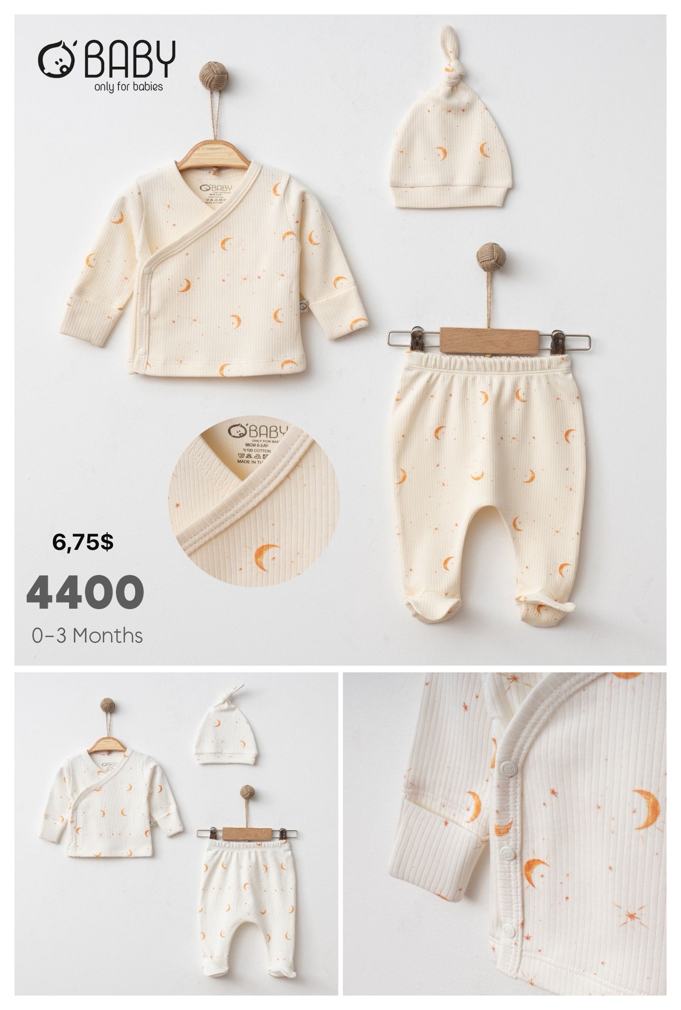 OBABY-4400 RAPORLU AY 3'LÜ ZIBIN SET 0/3 3'LÜ